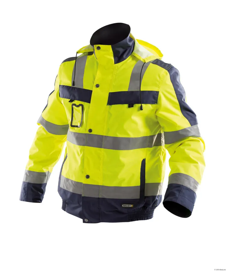 DASSY® Lima Hoge zichtbaarheidswinterjas Fluor-geel/Marineblauw maat 3XL