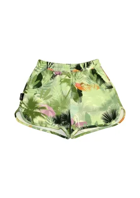 HEBE – meisjes korte broek – palm print – groen